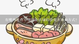 有哪些适合小型创业店铺的投资方向和方式？