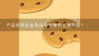 产品经理在业务岗中有哪些主要职责?